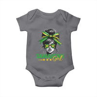 Proud Jamaican Girl Baby Onesie Jamaica Messy Bun Retro Vintage Jamaican Flag - Wonder Print Shop