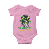 Proud Jamaican Girl Baby Onesie Jamaica Messy Bun Retro Vintage Jamaican Flag - Wonder Print Shop
