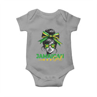 Proud Jamaican Girl Baby Onesie Jamaica Messy Bun Retro Vintage Jamaican Flag - Wonder Print Shop