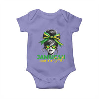 Proud Jamaican Girl Baby Onesie Jamaica Messy Bun Retro Vintage Jamaican Flag - Wonder Print Shop