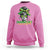Proud Jamaican Girl Sweatshirt Jamaica Messy Bun Retro Vintage Jamaican Flag - Wonder Print Shop