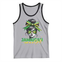 Proud Jamaican Girl Tank Top Jamaica Messy Bun Retro Vintage Jamaican Flag - Wonder Print Shop