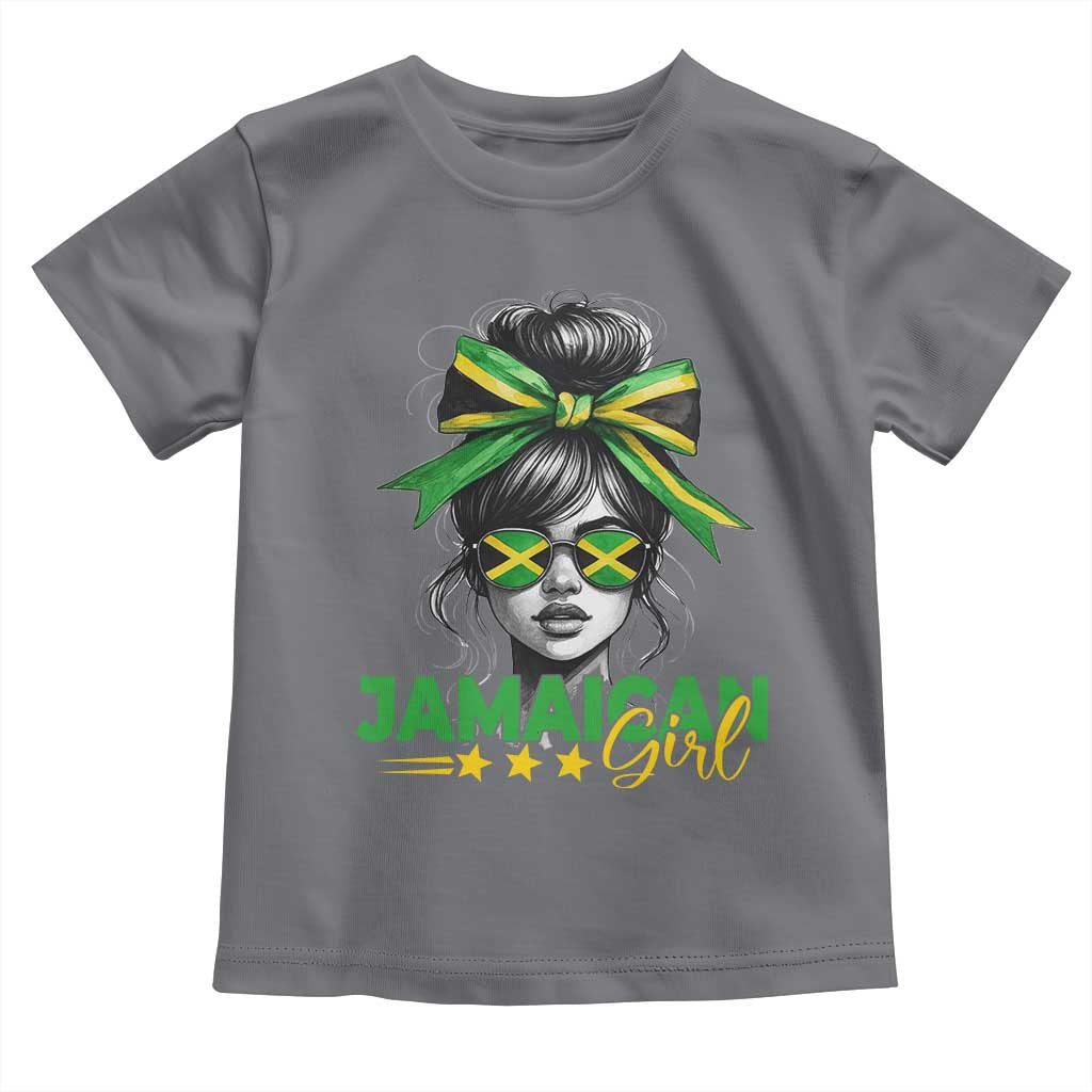 Proud Jamaican Girl Toddler T Shirt Jamaica Messy Bun Retro Vintage Jamaican Flag - Wonder Print Shop