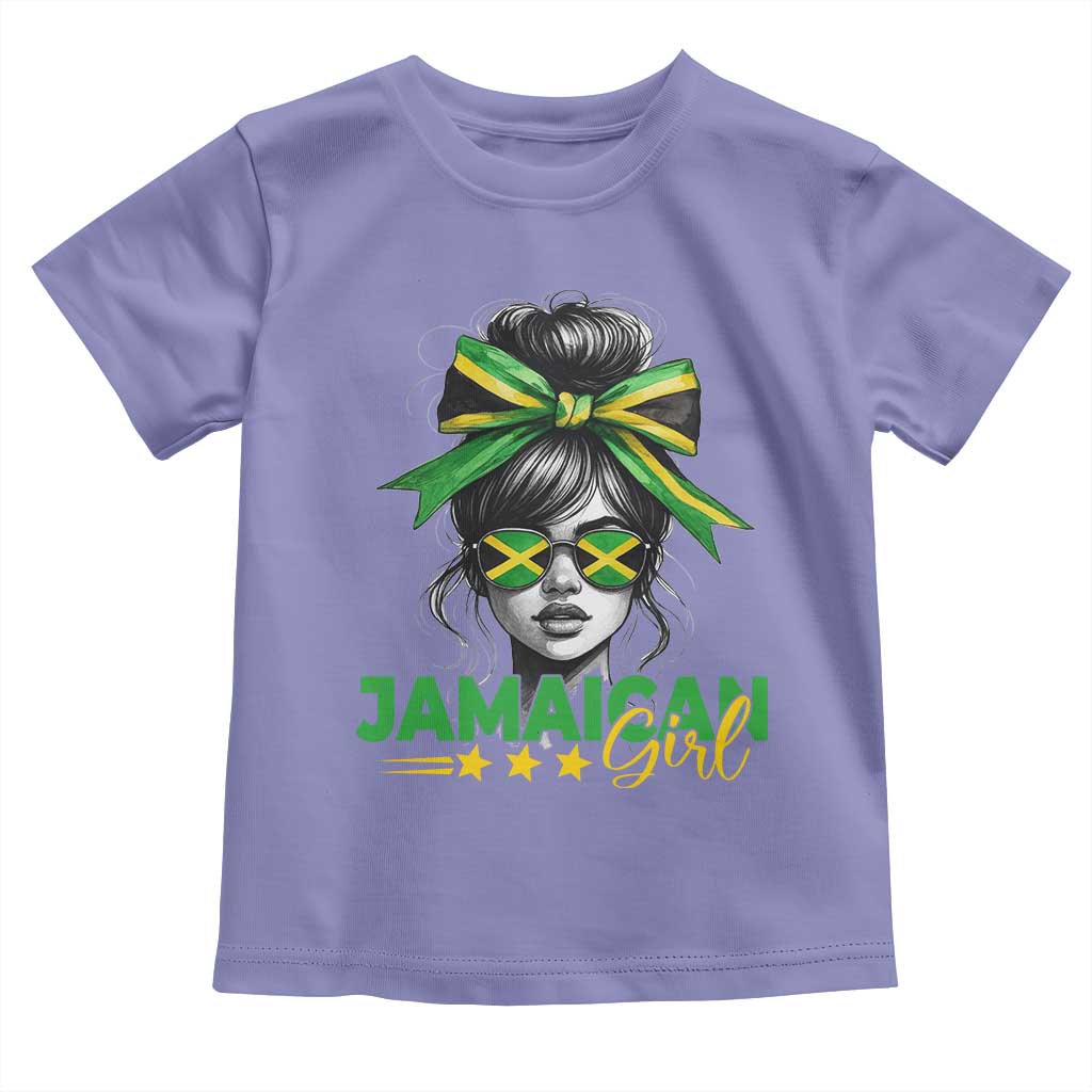 Proud Jamaican Girl Toddler T Shirt Jamaica Messy Bun Retro Vintage Jamaican Flag - Wonder Print Shop