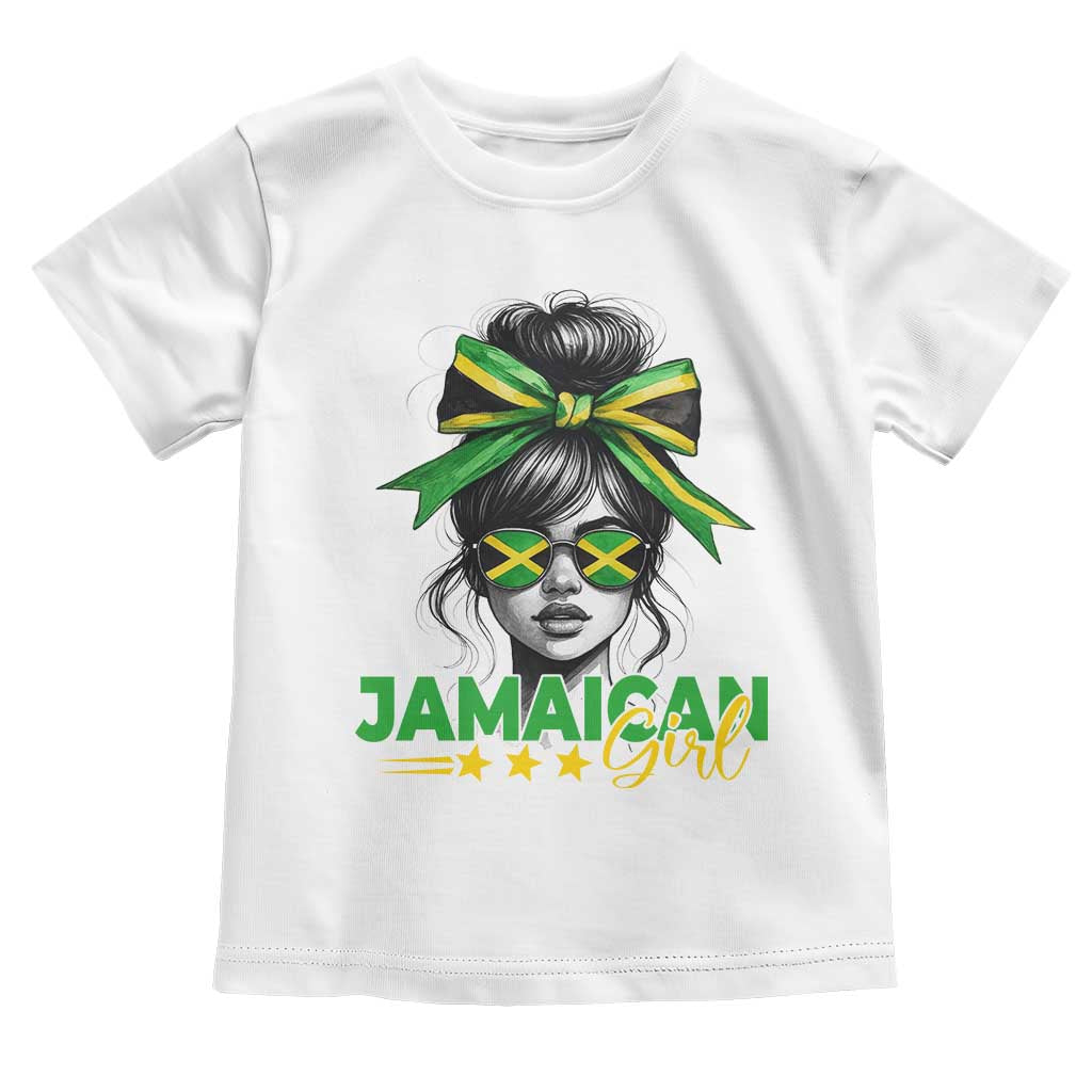Proud Jamaican Girl Toddler T Shirt Jamaica Messy Bun Retro Vintage Jamaican Flag - Wonder Print Shop