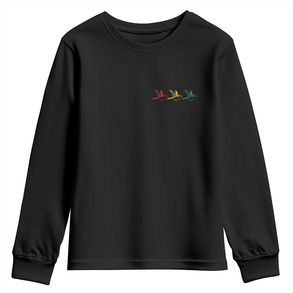 Little Birds Youth Sweatshirt Rastafari Rasta Reggae Music Jamaican Pride - Wonder Print Shop