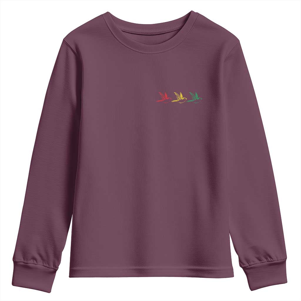 Little Birds Youth Sweatshirt Rastafari Rasta Reggae Music Jamaican Pride - Wonder Print Shop