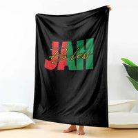Rastafarian Jah Bless Throw Blanket Retro Reggae Rastafari Jamaica Rasta - Wonder Print Shop