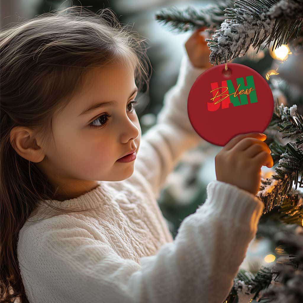 Rastafarian Jah Bless Christmas Ornament Retro Reggae Rastafari Jamaica Rasta - Wonder Print Shop