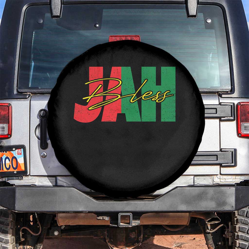 Rastafarian Jah Bless Spare Tire Cover Retro Reggae Rastafari Jamaica Rasta - Wonder Print Shop