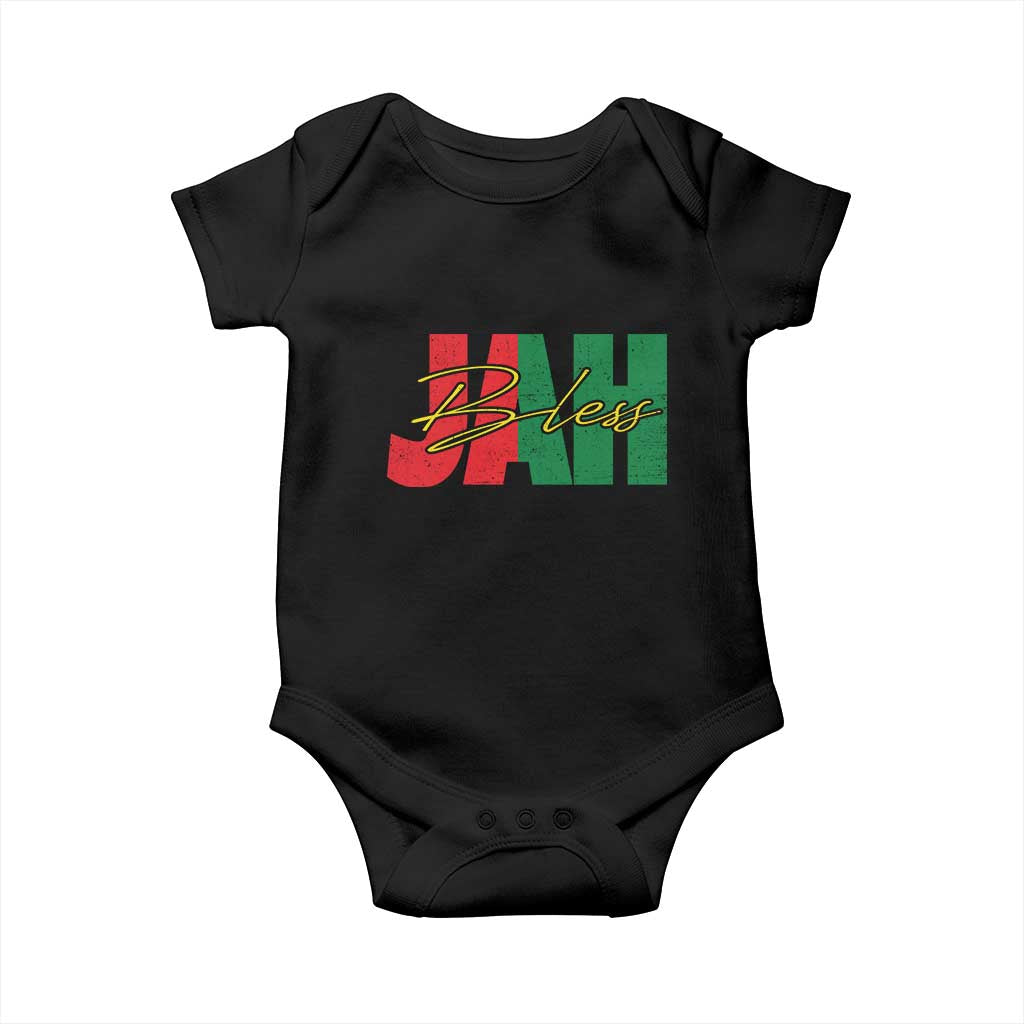 Rastafarian Jah Bless Baby Onesie Retro Reggae Rastafari Jamaica Rasta - Wonder Print Shop