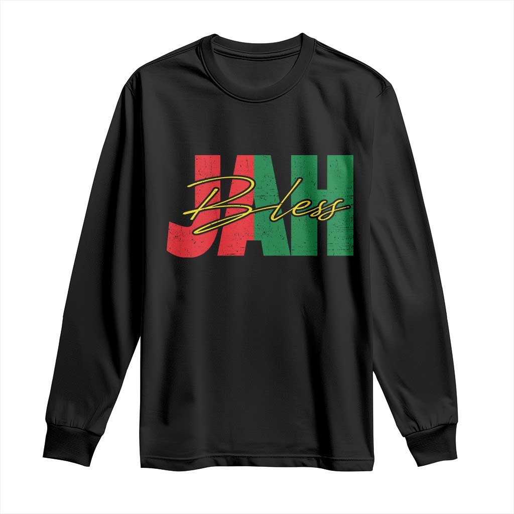 Rastafarian Jah Bless Long Sleeve Shirt Retro Reggae Rastafari Jamaica Rasta - Wonder Print Shop