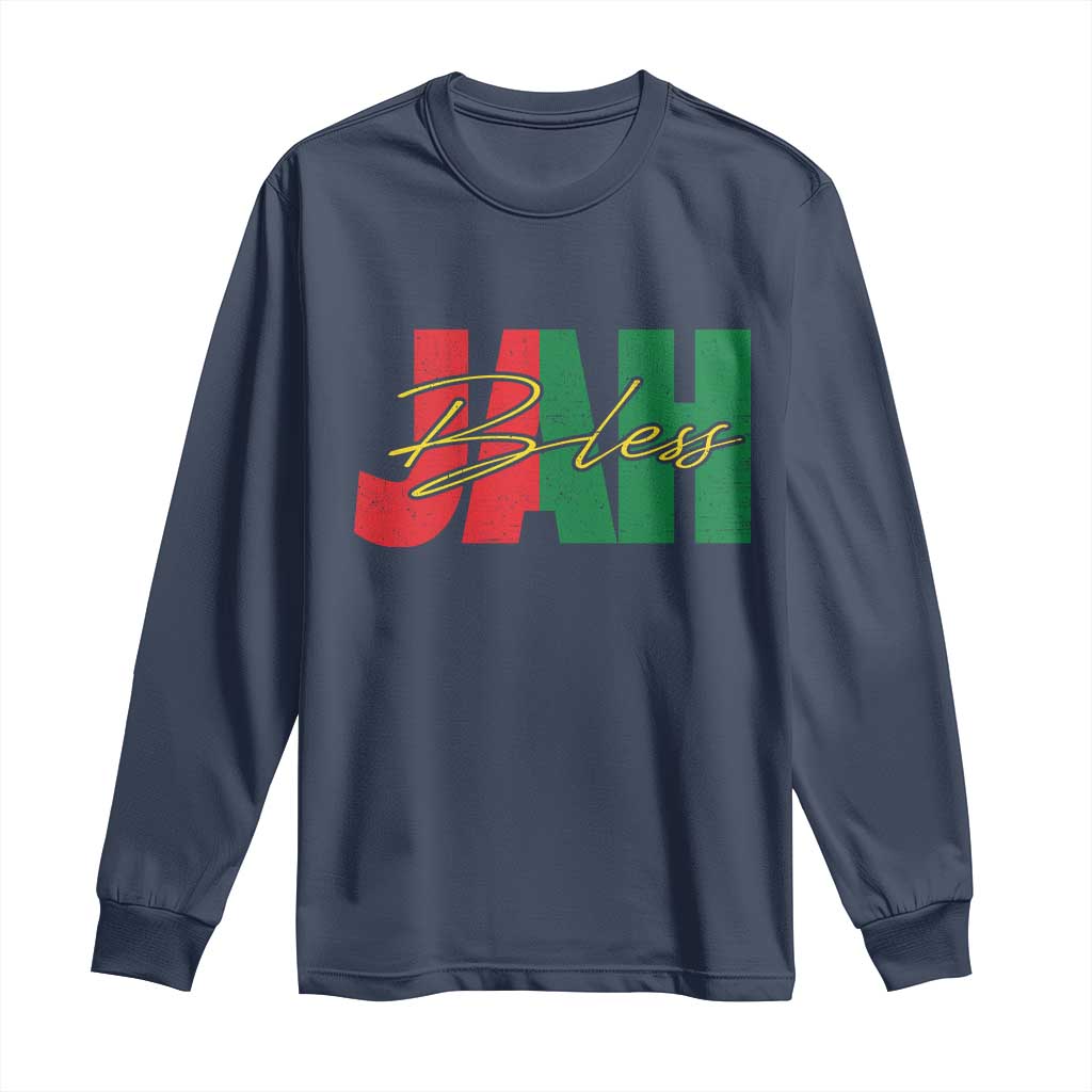 Rastafarian Jah Bless Long Sleeve Shirt Retro Reggae Rastafari Jamaica Rasta - Wonder Print Shop