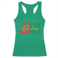 Rastafarian Jah Bless Racerback Tank Top Retro Reggae Rastafari Jamaica Rasta - Wonder Print Shop