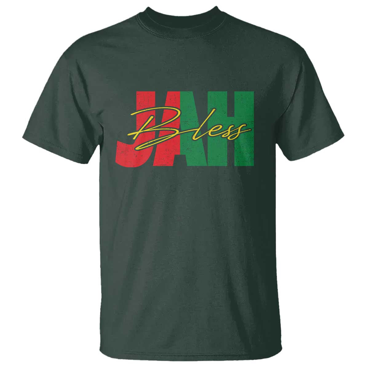 Rastafarian Jah Bless T Shirt Retro Reggae Rastafari Jamaica Rasta - Wonder Print Shop