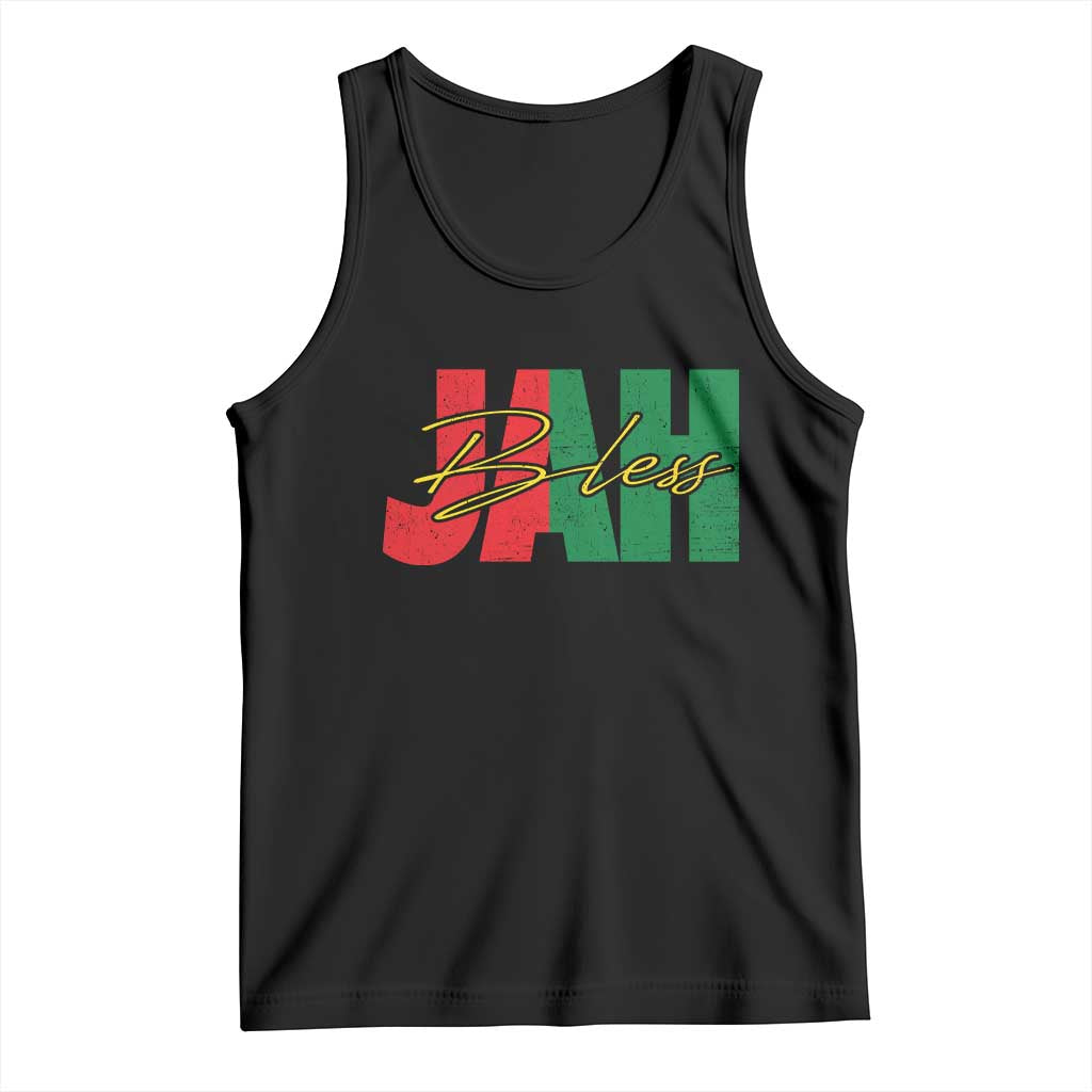 Rastafarian Jah Bless Tank Top Retro Reggae Rastafari Jamaica Rasta - Wonder Print Shop