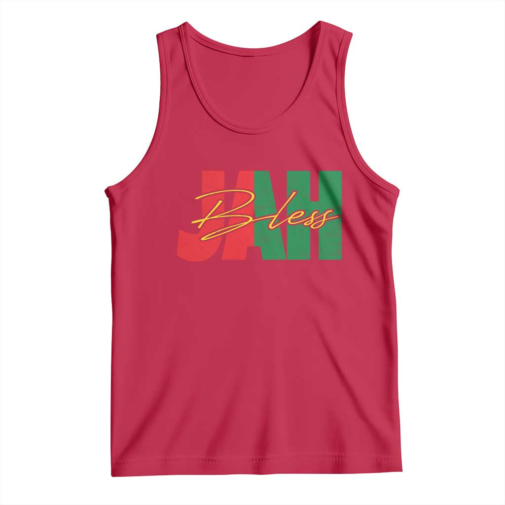 Rastafarian Jah Bless Tank Top Retro Reggae Rastafari Jamaica Rasta - Wonder Print Shop
