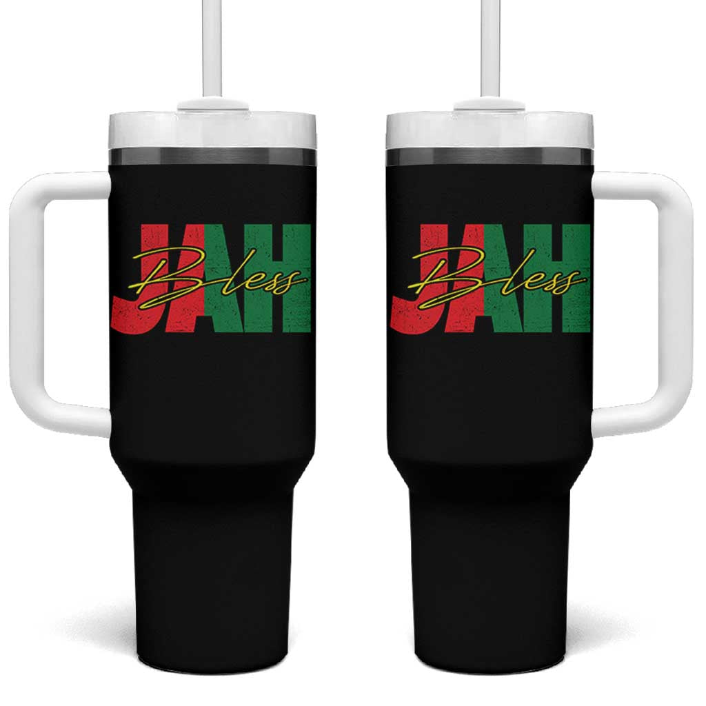 Rastafarian Jah Bless Tumbler With Handle Retro Reggae Rastafari Jamaica Rasta - Wonder Print Shop