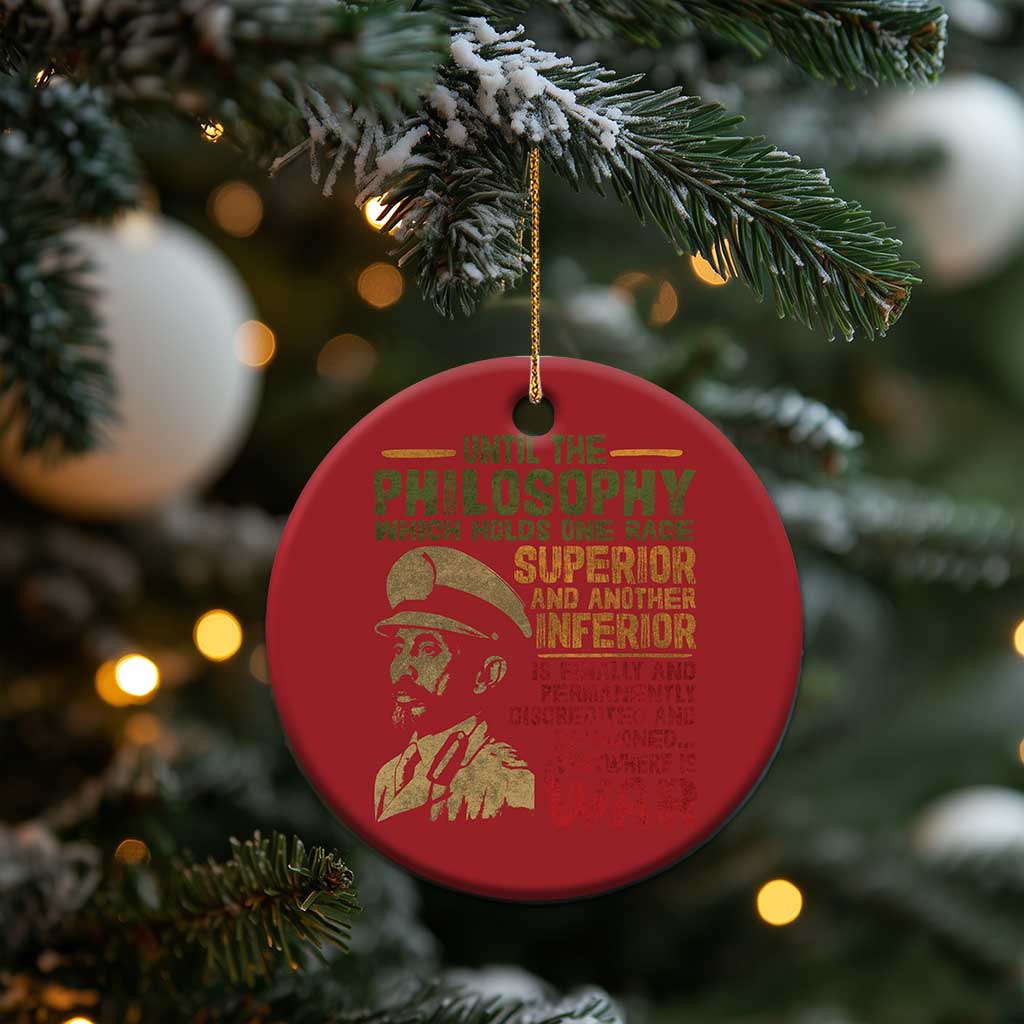 Haile Selassie Christmas Ornament War Speech Lion of Judah Rasta Jah Bless - Wonder Print Shop