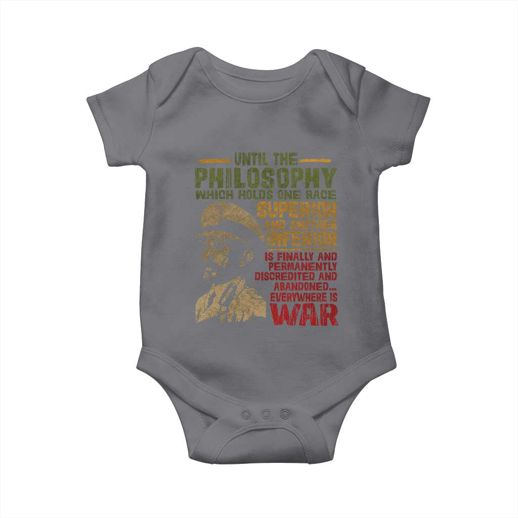 Haile Selassie Baby Onesie War Speech Lion of Judah Rasta Jah Bless - Wonder Print Shop