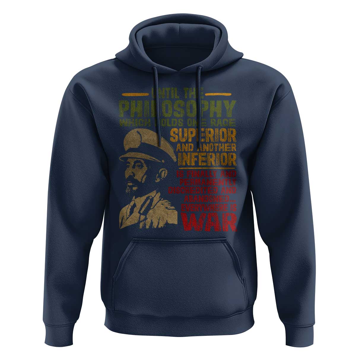 Haile Selassie Hoodie War Speech Lion of Judah Rasta Jah Bless - Wonder Print Shop