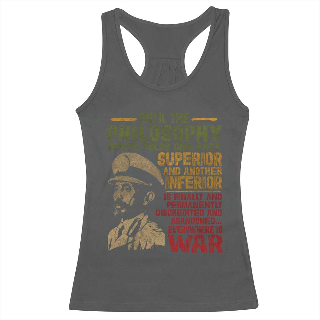 Haile Selassie Racerback Tank Top War Speech Lion of Judah Rasta Jah Bless - Wonder Print Shop