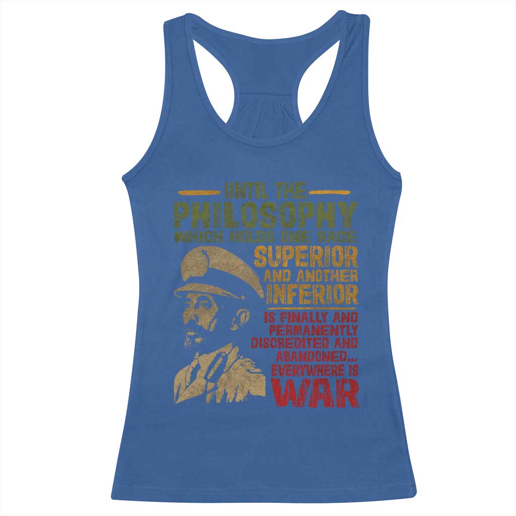 Haile Selassie Racerback Tank Top War Speech Lion of Judah Rasta Jah Bless - Wonder Print Shop