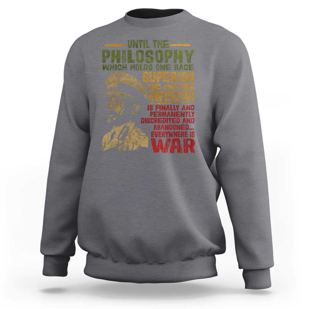 Haile Selassie Sweatshirt War Speech Lion of Judah Rasta Jah Bless - Wonder Print Shop
