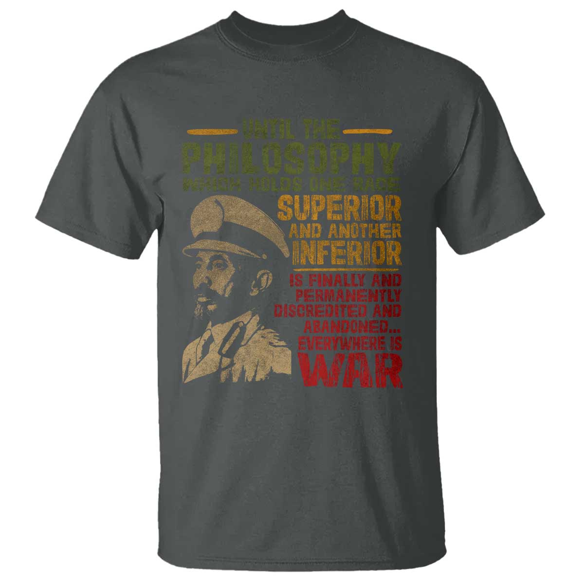 Haile Selassie T Shirt War Speech Lion of Judah Rasta Jah Bless - Wonder Print Shop