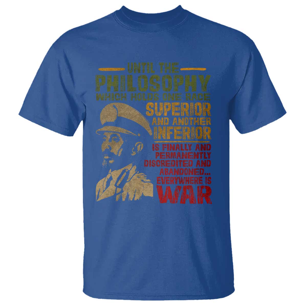 Haile Selassie T Shirt War Speech Lion of Judah Rasta Jah Bless - Wonder Print Shop