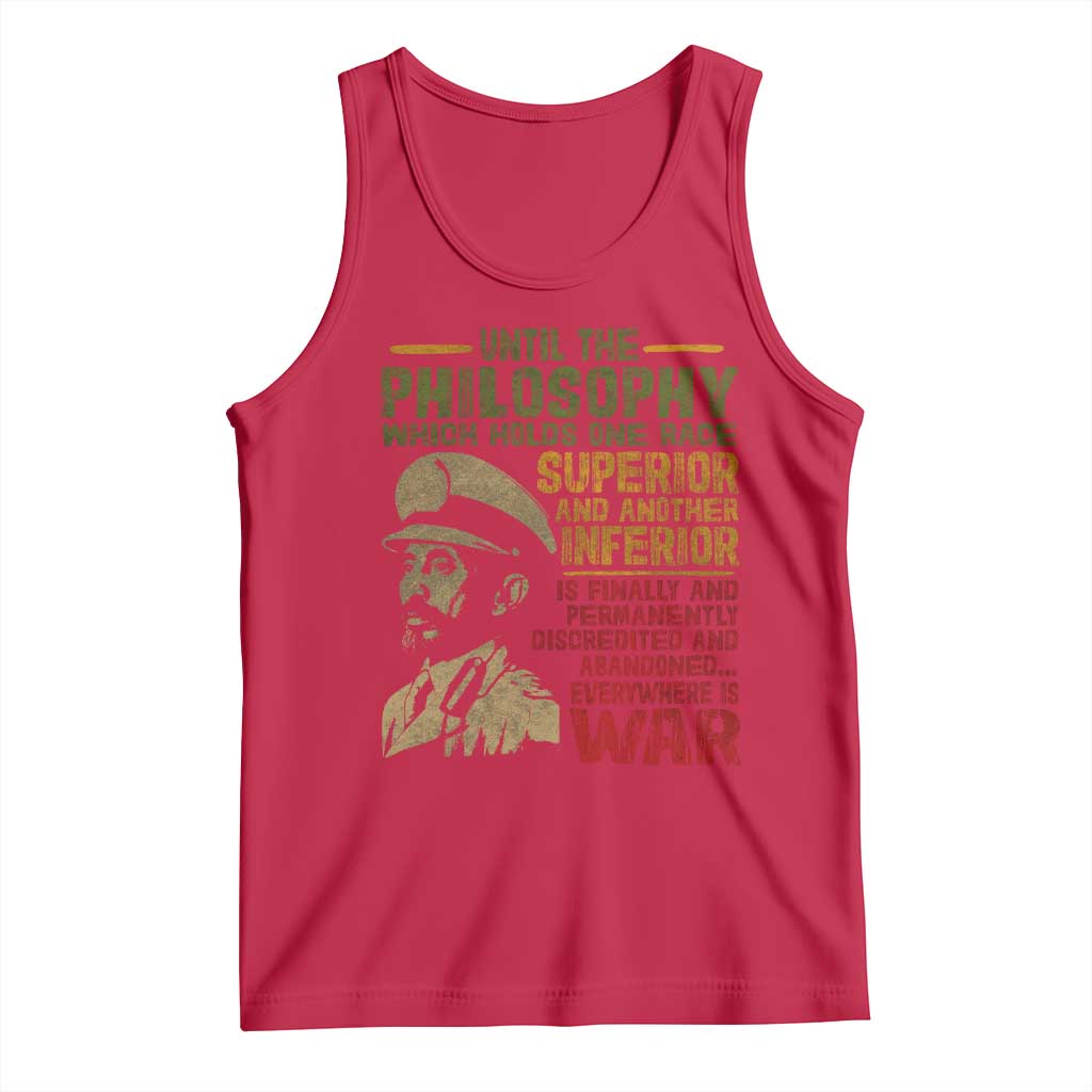 Haile Selassie Tank Top War Speech Lion of Judah Rasta Jah Bless - Wonder Print Shop