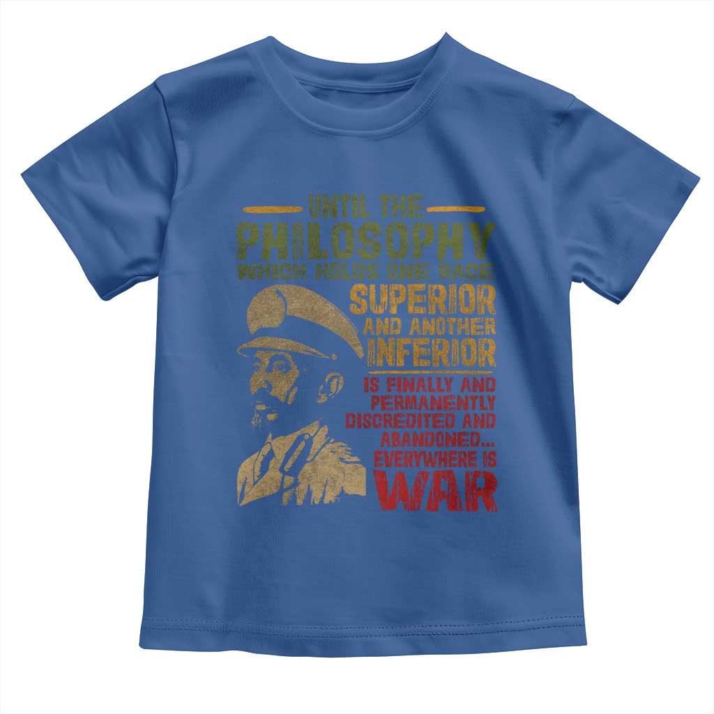 Haile Selassie Toddler T Shirt War Speech Lion of Judah Rasta Jah Bless - Wonder Print Shop