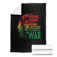 Lion of Judah Throw Blanket Rasta Haile Selassie War Speech Jah Bless - Wonder Print Shop