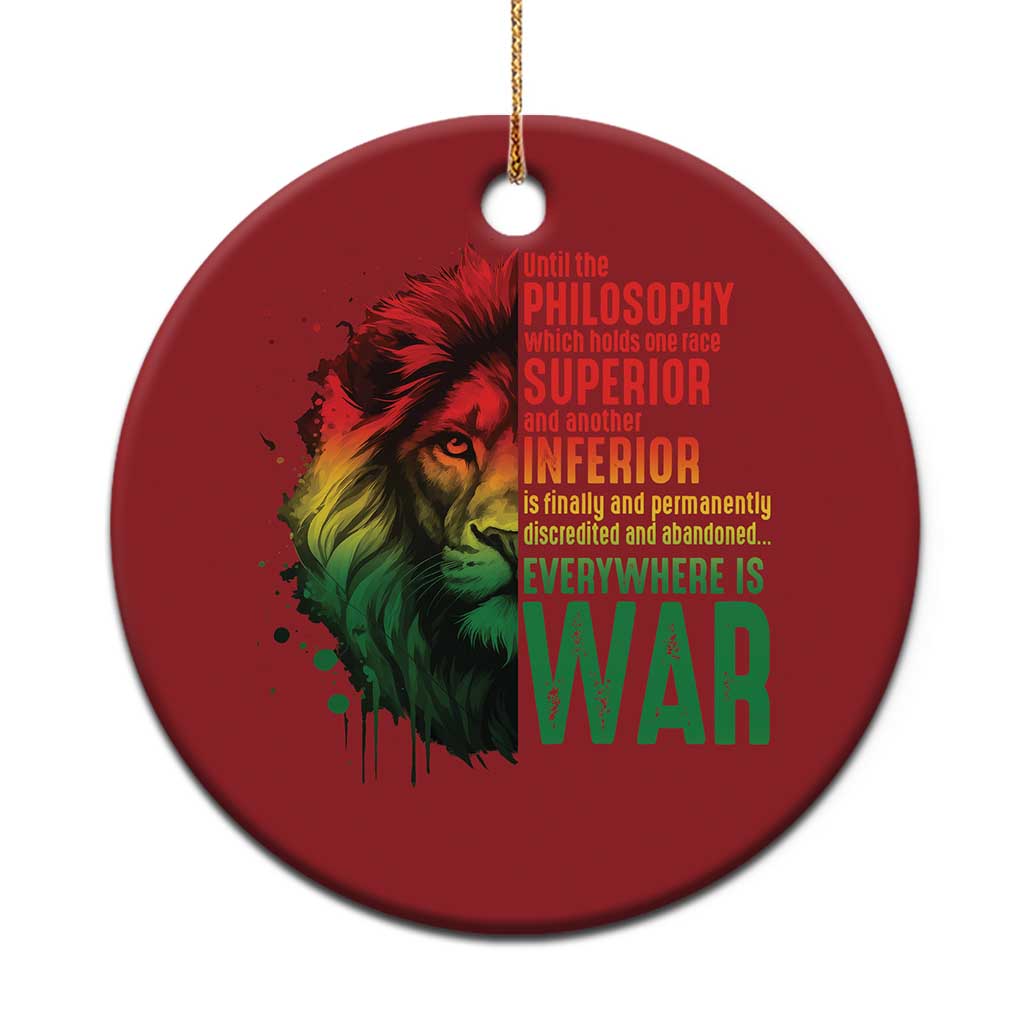 Lion of Judah Christmas Ornament Rasta Haile Selassie War Speech Jah Bless - Wonder Print Shop