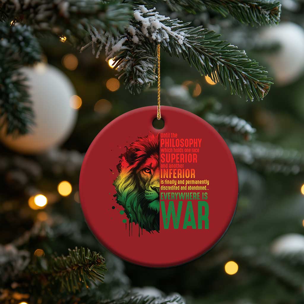 Lion of Judah Christmas Ornament Rasta Haile Selassie War Speech Jah Bless - Wonder Print Shop