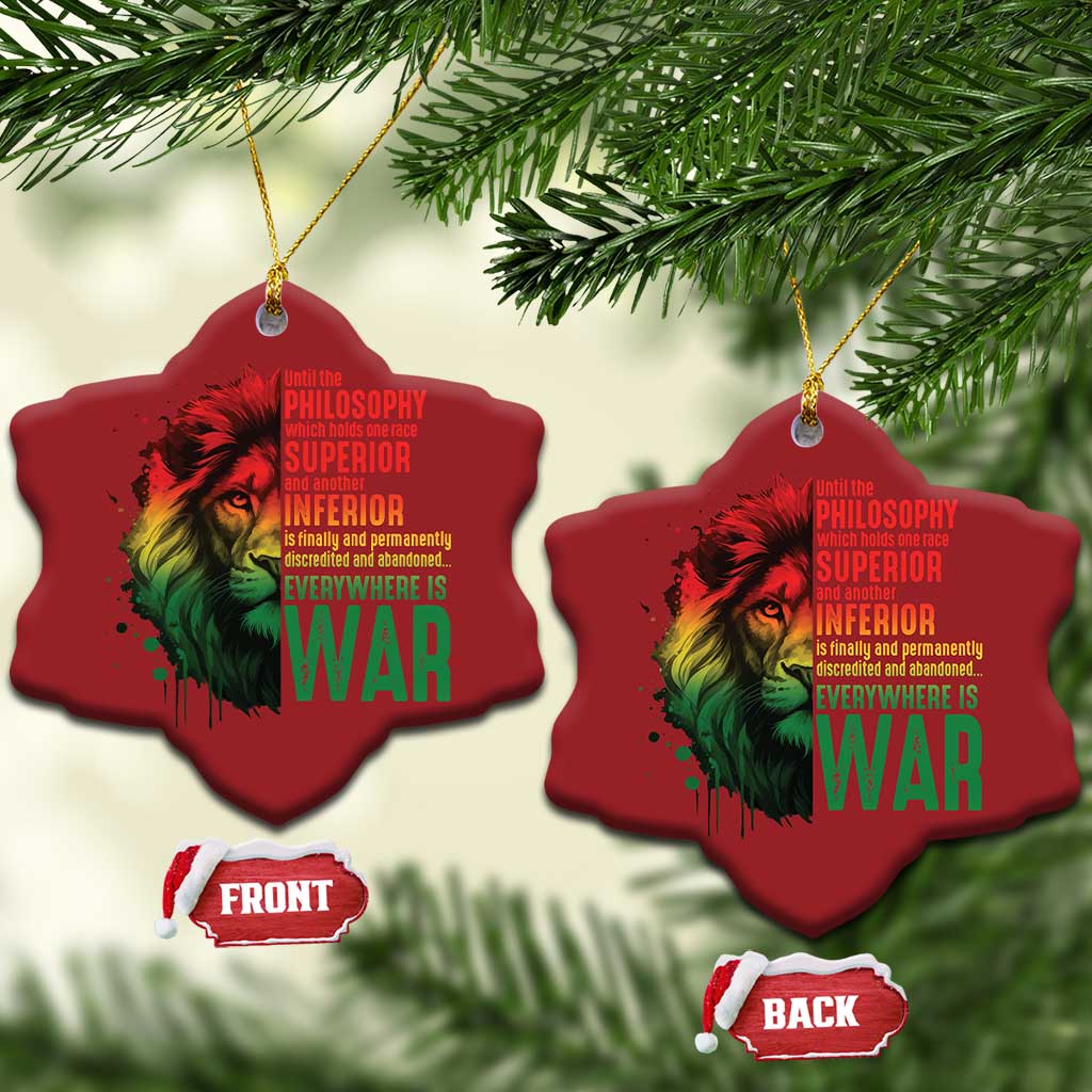 Lion of Judah Christmas Ornament Rasta Haile Selassie War Speech Jah Bless - Wonder Print Shop