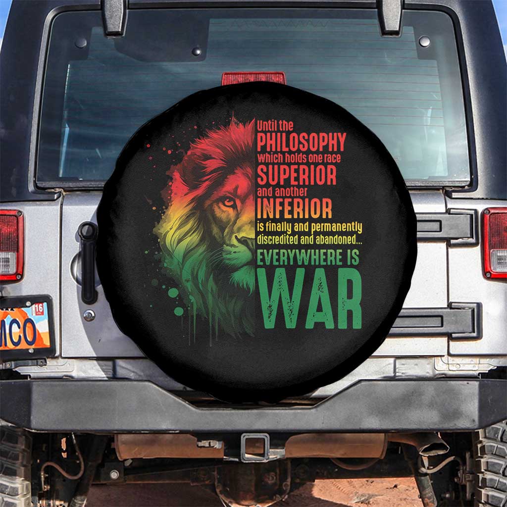 Lion of Judah Spare Tire Cover Rasta Haile Selassie War Speech Jah Bless - Wonder Print Shop