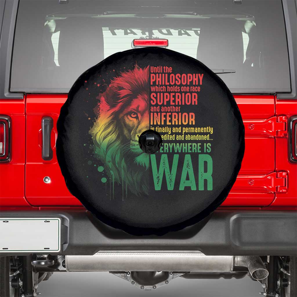 Lion of Judah Spare Tire Cover Rasta Haile Selassie War Speech Jah Bless - Wonder Print Shop