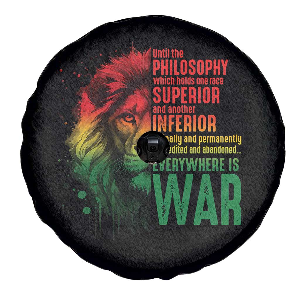 Lion of Judah Spare Tire Cover Rasta Haile Selassie War Speech Jah Bless - Wonder Print Shop
