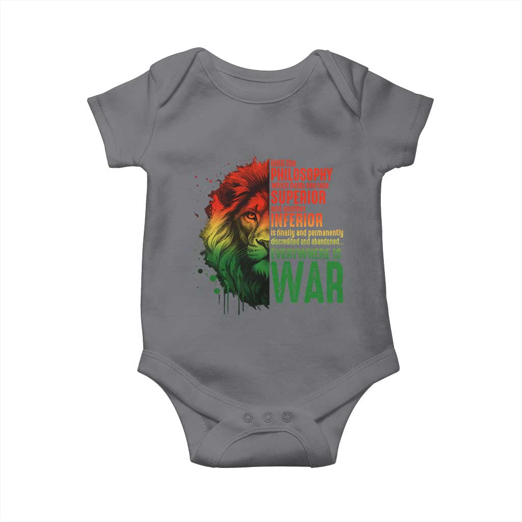 Lion of Judah Baby Onesie Rasta Haile Selassie War Speech Jah Bless - Wonder Print Shop