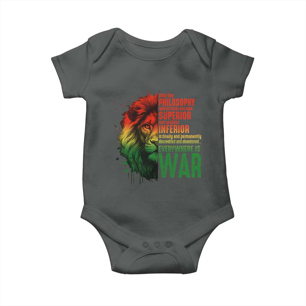 Lion of Judah Baby Onesie Rasta Haile Selassie War Speech Jah Bless - Wonder Print Shop