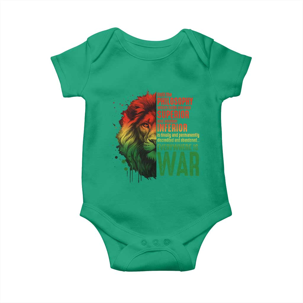 Lion of Judah Baby Onesie Rasta Haile Selassie War Speech Jah Bless - Wonder Print Shop