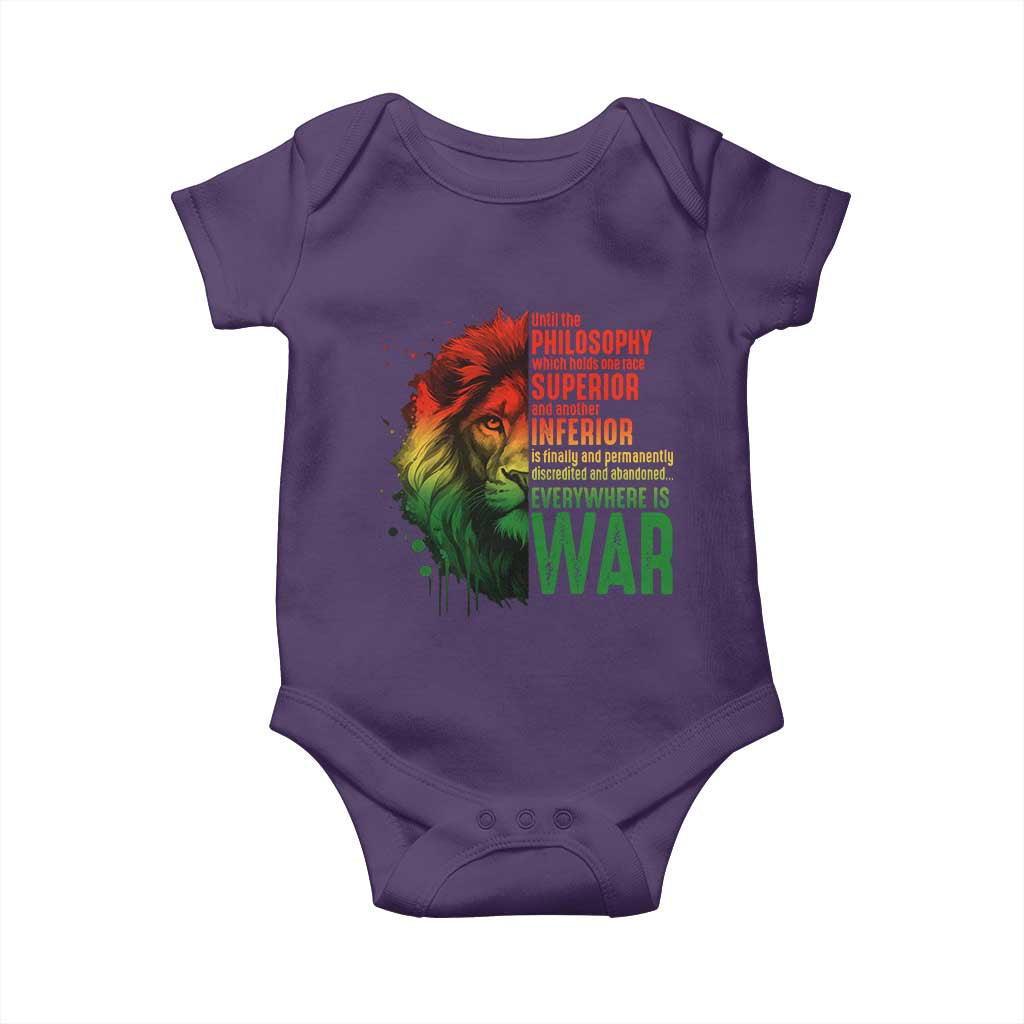 Lion of Judah Baby Onesie Rasta Haile Selassie War Speech Jah Bless - Wonder Print Shop
