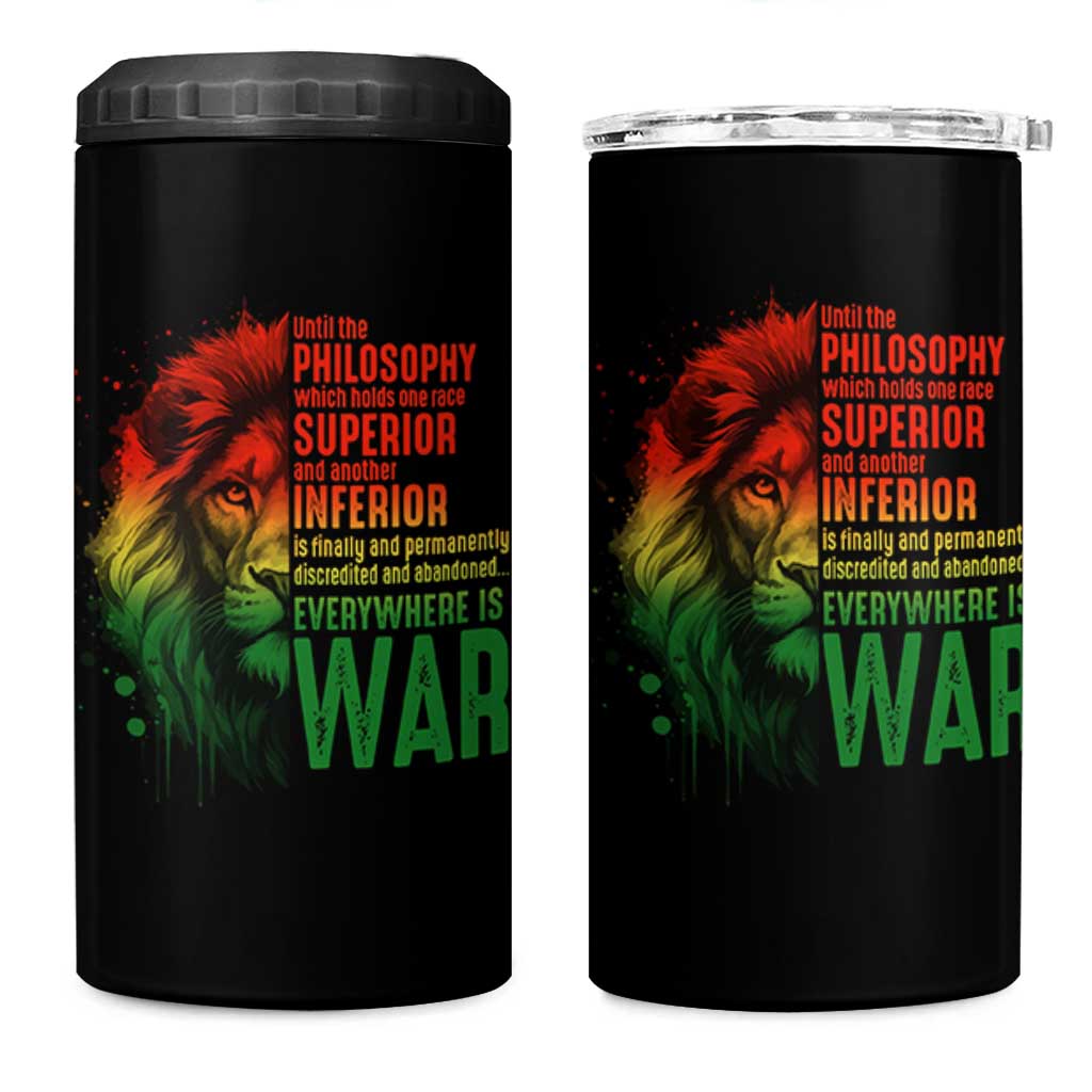 Lion of Judah 4 in 1 Can Cooler Tumbler Rasta Haile Selassie War Speech Jah Bless - Wonder Print Shop