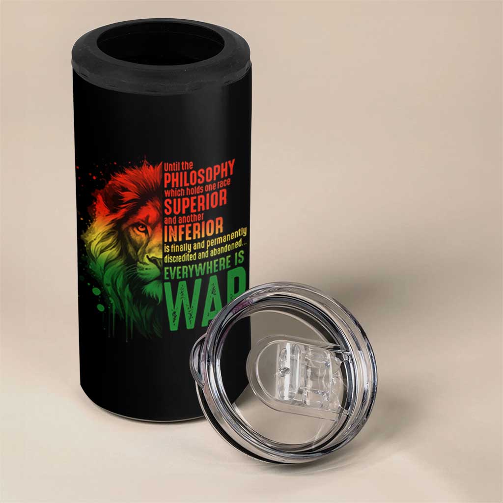 Lion of Judah 4 in 1 Can Cooler Tumbler Rasta Haile Selassie War Speech Jah Bless - Wonder Print Shop