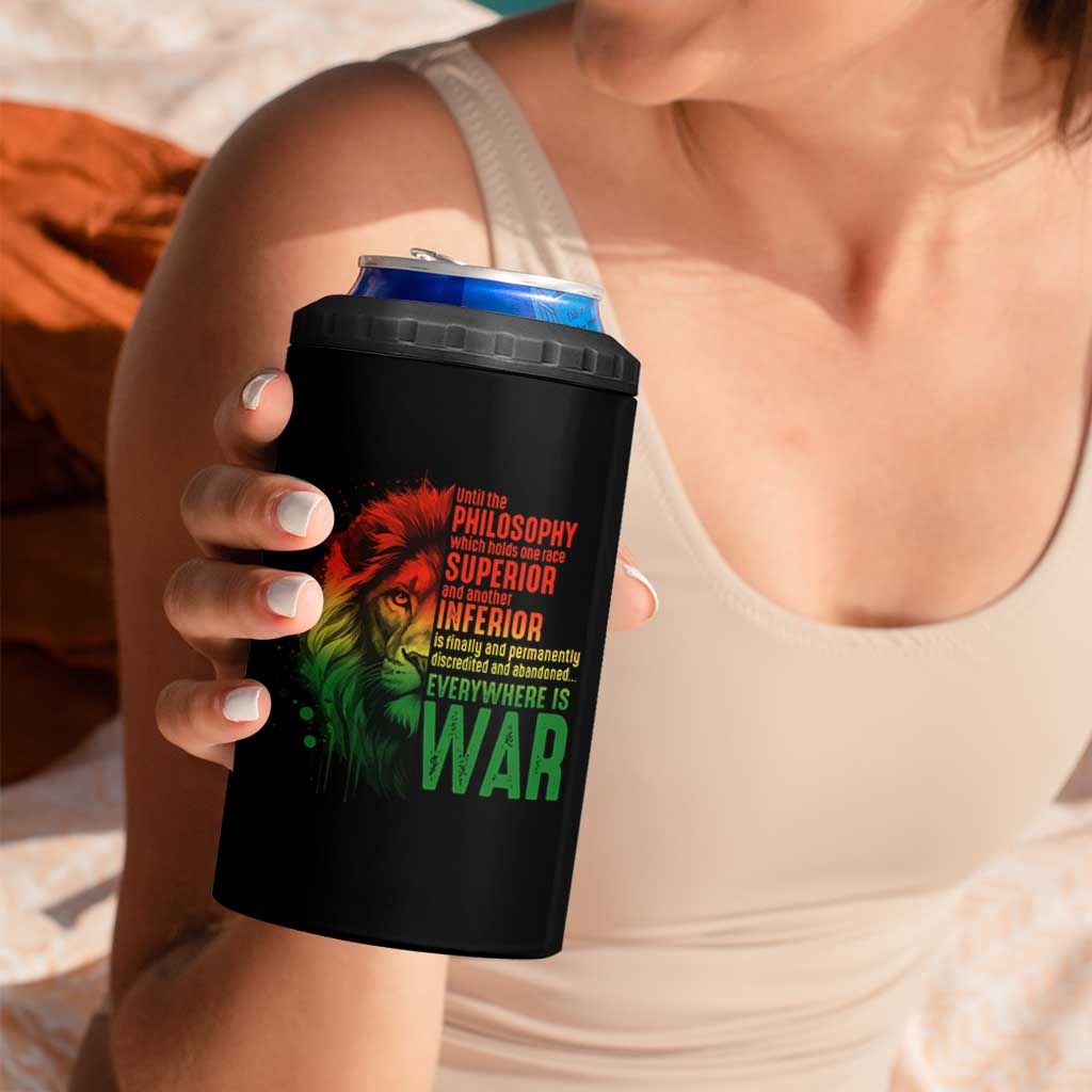 Lion of Judah 4 in 1 Can Cooler Tumbler Rasta Haile Selassie War Speech Jah Bless - Wonder Print Shop