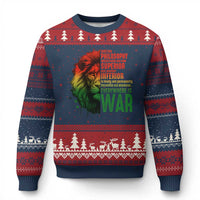 Lion of Judah Ugly Christmas Sweater Rasta Haile Selassie War Speech Jah Bless - Wonder Print Shop