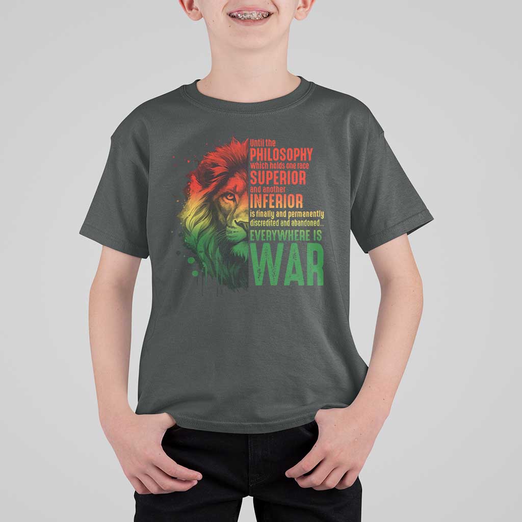 Lion of Judah T Shirt For Kid Rasta Haile Selassie War Speech Jah Bless - Wonder Print Shop
