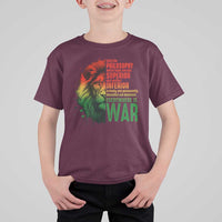 Lion of Judah T Shirt For Kid Rasta Haile Selassie War Speech Jah Bless - Wonder Print Shop