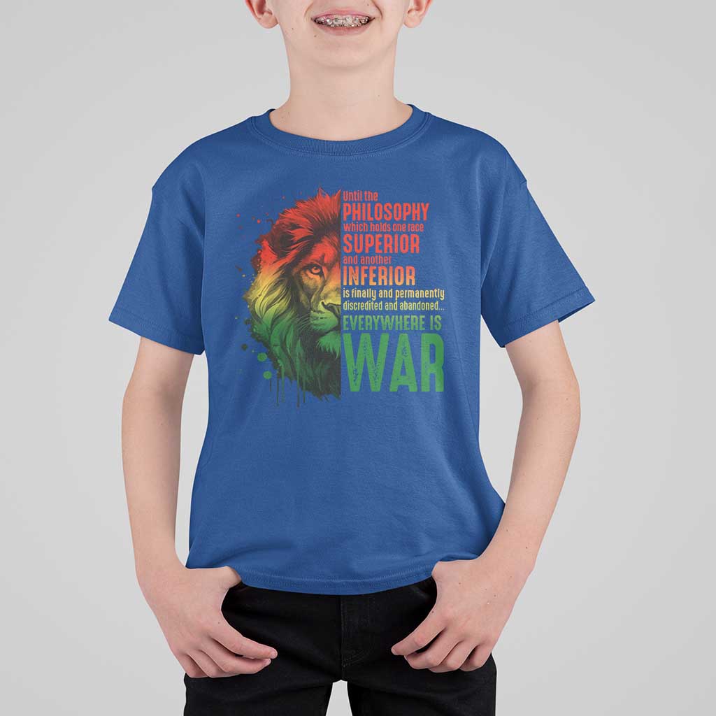 Lion of Judah T Shirt For Kid Rasta Haile Selassie War Speech Jah Bless - Wonder Print Shop